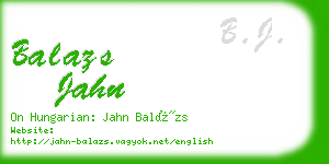 balazs jahn business card